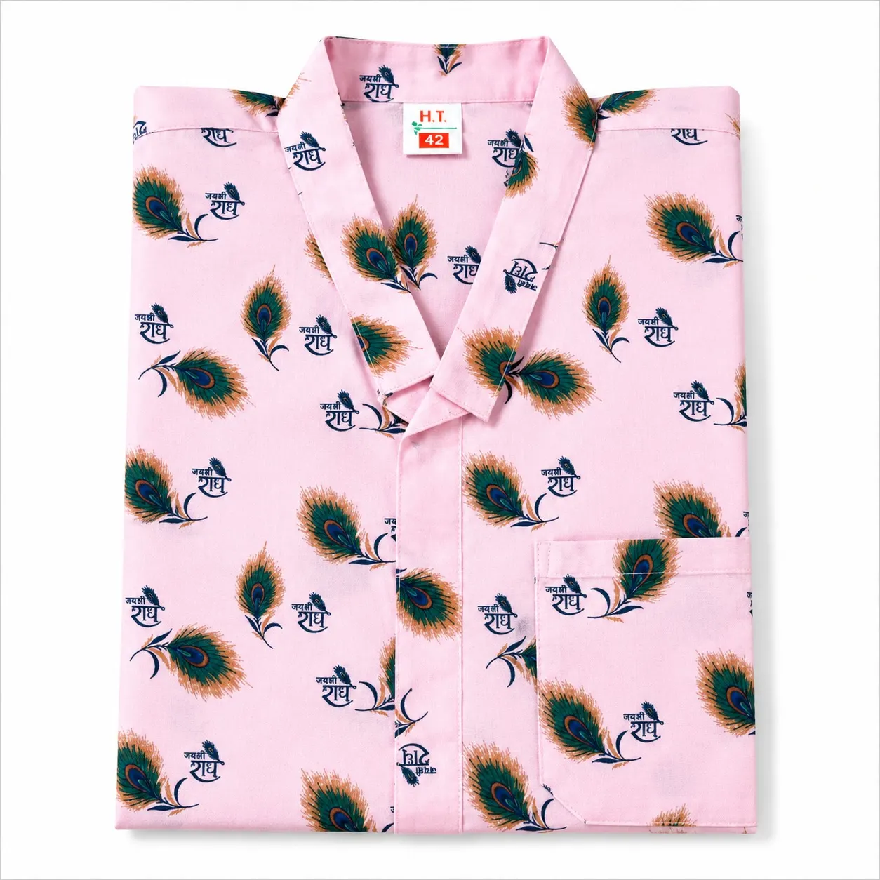 PINK RADHE PRINTED KURTA